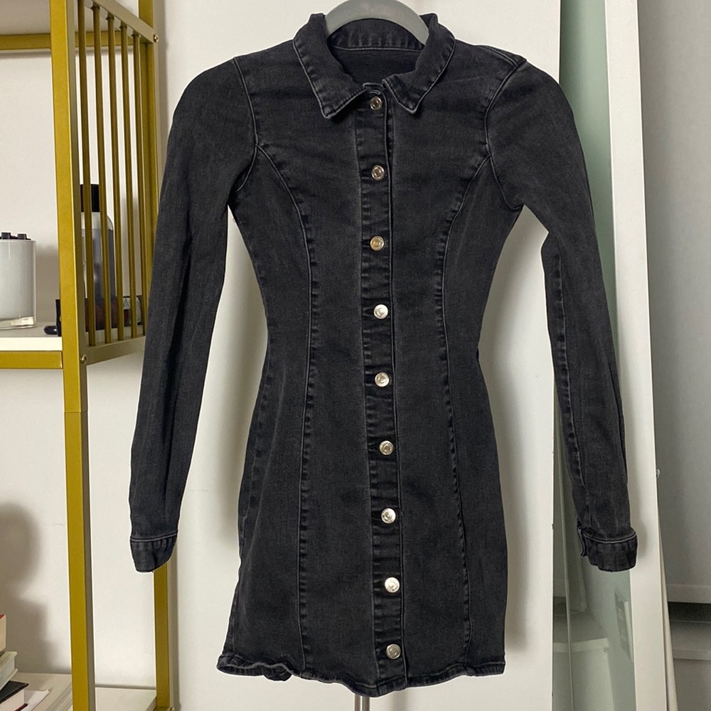 Black Denim mini dress